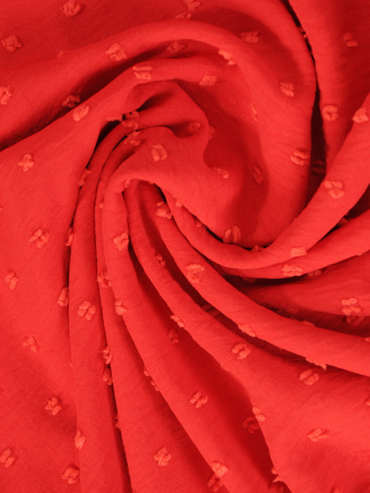 Czerwona bluzka damska z wytłaczanej tkaniny 33453