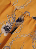 Rozkloszowana sukienka z tkaniny, kreacja z gumką w pasie i falbaną 24619