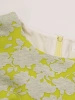 Szaro-limonkowa sukienka midi syrenka z godetami – pasek akcentujący talię i elegancki krój 35183