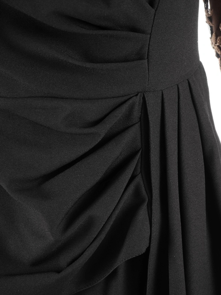 Elegancki komplet wieczorowy ze spodniami w kwiaty – trapezowy fason z koronką 38001