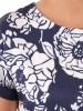 Wizytowa bluzka damska w kwiaty – luźny fason z dekoltem na plecach i podkreśloną talią 37926