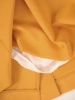 Elegancka miodowa sukienka do pracy – prosty fason z ozdobną kokardą 33297