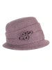 Elegancki kapelusz damski zimowy cloche wrzosowy – kobiecy model z wywiniętym rondem 42456