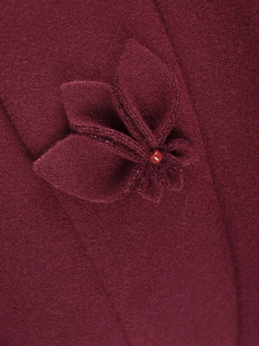 Elegancki kapelusz damski zimowy cloche w odcieniu bordo – ciepłe podszycie i regulacja obwodu 42414