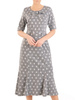 Bawełniana sukienka w grochy, kreacja z ozdobną kokardą 31255