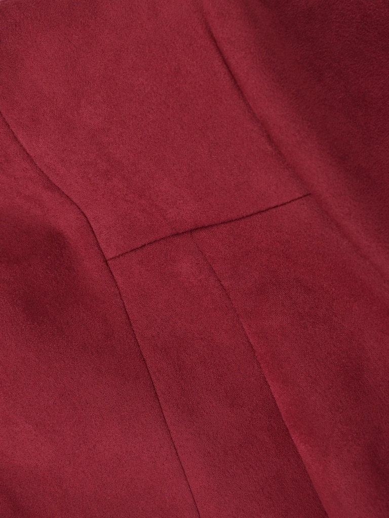 Elegancka bordowa marynarka damska do sukienki – wygodny prosty fason zapinany na zamek 42283