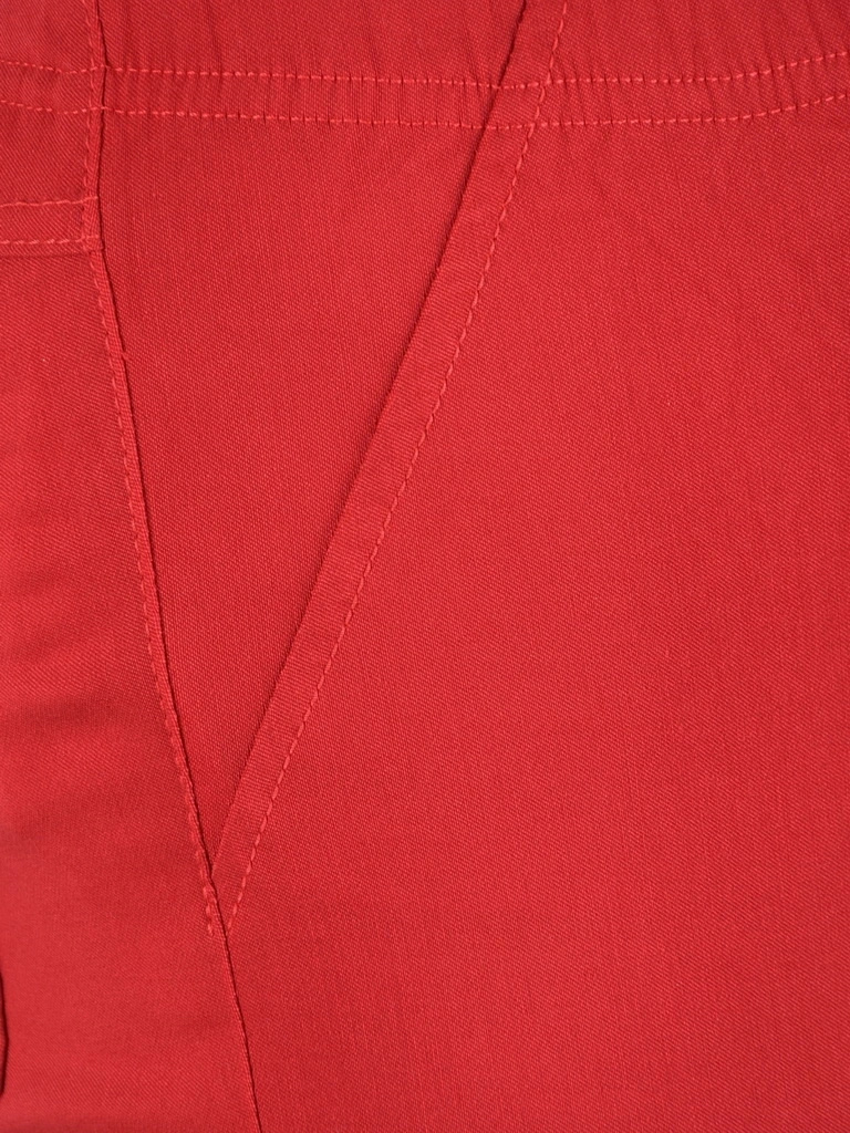 Eleganckie czerwone spodnie rybaczki na gumce – dopasowany fason wysmuklający nogi 35209