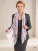 Lekki szal damski szaro-łososiowy w plamy – stylowe przełamanie biurowego dress code 41625