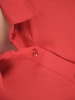 Czerwona koszula plus size z rękawem 3/4 i kołnierzykiem – swobodny fason maskujący talię i biodra 38941
