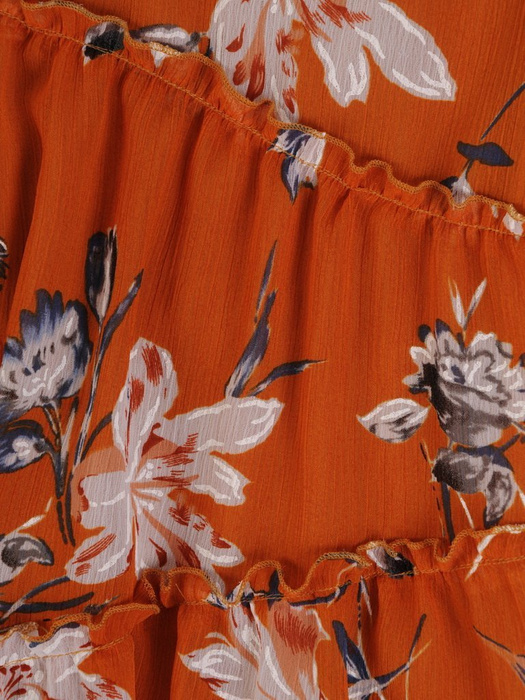 Szyfonowa sukienka z falbanami, zwiewna kreacja w wiosennej kolorystyce 25262