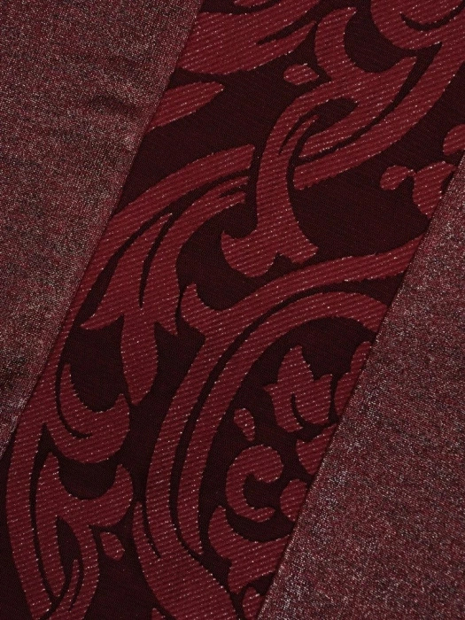 Elegancka bordowa bluzka wizytowa na święta – prosty krój ze srebrzystą wstawką 18724