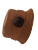 Elegancki kapelusz damski zimowy cloche w odcieniu brązu – stylowy fason z wywiniętym rondem 42696