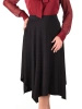 Elegancka czarna spódnica trapezowa midi na gumce – wygodny fason z kieszeniami na chłodne dni 41420