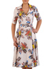 Sukienka z paskiem, wiosenna kreacja w modnym wzorze 25027