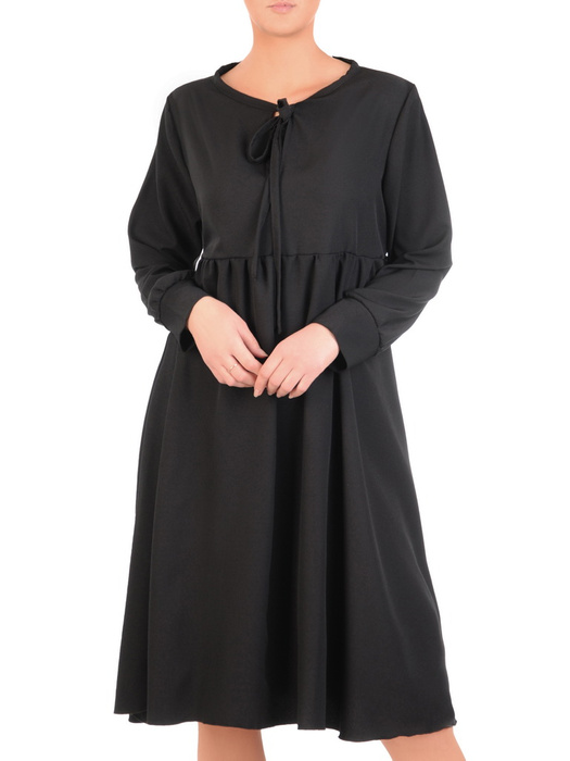 Czarna sukienka damska z podwyższonym stanem 32396