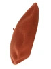 Elegancki beret damski wełniany w odcieniu rudym – modny fason francuski z antenką 40886