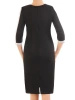 Elegancka czarna sukienka dzianinowa do pracy – prosty fason optycznie modelujący sylwetkę 34837