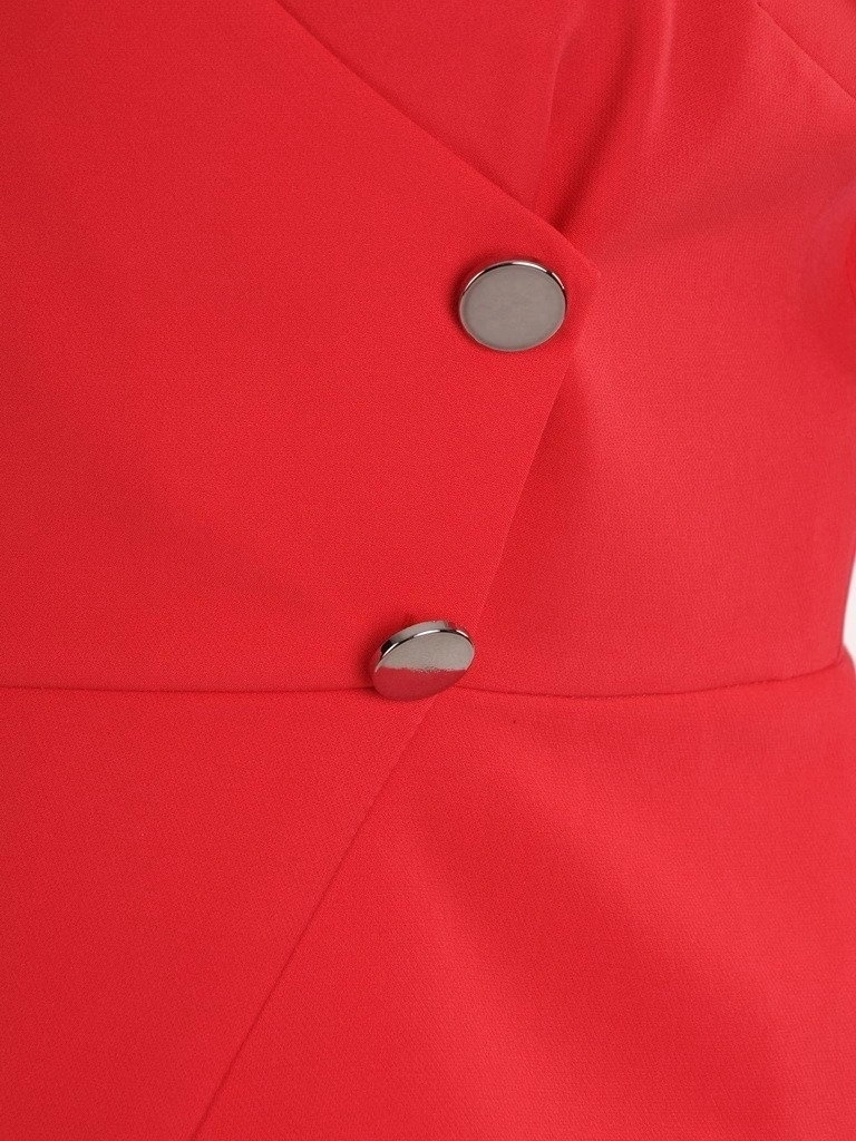 Rozkloszowana sukienka midi w kwiaty z kołnierzem – elegancki model z baskinką i ozdobnymi guzikami 19822