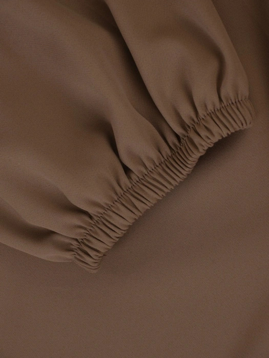 Elegancki komplet damski fango ze spodniami – swobodny fason z dekoltem łódka i wiązaniem 42539