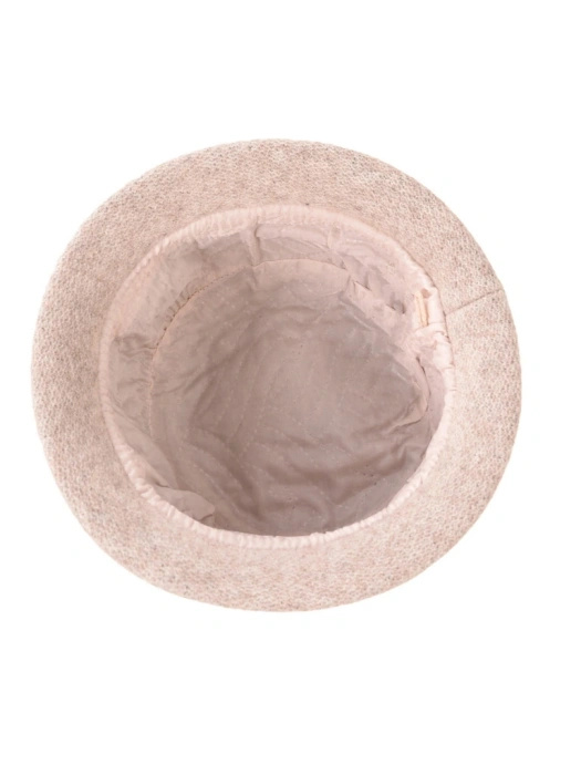 Elegancki kapelusz damski zimowy cloche – ocieplany model z ozdobną wstawką 42452