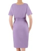 Wizytowa sukienka ołówkowa w odcieniu liliowym – kobiecy fason z paskiem wysmuklający figurę 36095