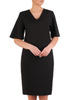Sukienka z tkaniny, czarna kreacja z luźnymi rękawami 25586