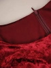 Elegancka sukienka trapezowa bordowa na andrzejki i święta – fason tuszujący biodra z rękawem 3/4 31531