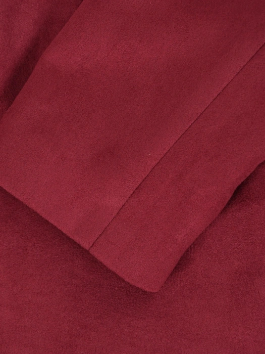 Elegancka bordowa marynarka damska do sukienki – wygodny prosty fason zapinany na zamek 42283