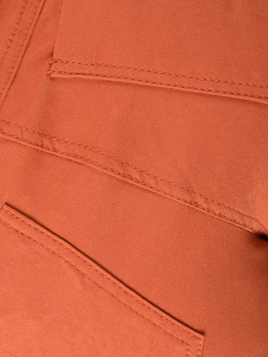 Eleganckie rude spodnie z prostą nogawką – fason plus size z gumką, idealny do biura 34872
