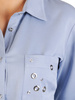 Niebieska koszula z ozdobną kieszonką 29301