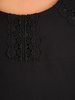 Czarna bluzka ze wstawkami z koronki 27621