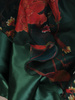 Rozkloszowana sukienka w kwiaty, kreacja z modnym kołnierzem 24261