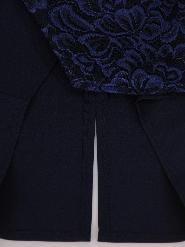 Elegancka sukienka wizytowa z koronką w kwiaty – kobiecy prosty krój na andrzejki i wesele 17610