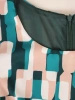 Elegancka zielona sukienka midi o prostym kroju – stylowy jesienny fason z ozdobnymi warstwami 37486