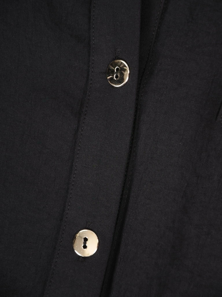 Elegancka czarna koszula damska o prostym kroju z kieszenią – swobodny fason z rękawem kimono do pracy 37136