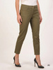 Dopasowane spodnie damskie w odcieniu khaki – kobiecy fason pięknie modelujący nogi 31494