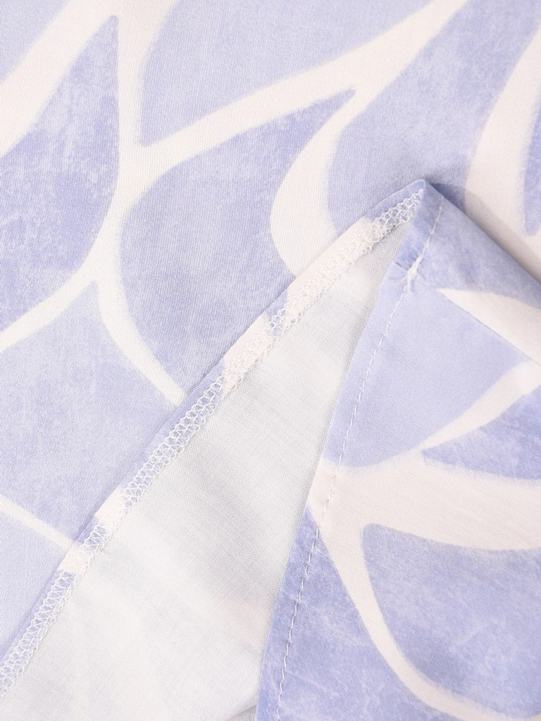 Elegancka bluzka wizytowa z wiskozy w modny print – prosty fason z kobiecym wiązaniem w pasie 41953