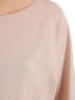 Elegancka beżowa sukienka tuba midi z kimono 3/4 – subtelnie połyskująca kreacja wizytowa z zapięciem na plecach 36097