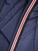 Granatowa kurtka z pikowanej tkaniny z ozdobnym kapturem 31102