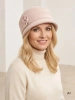 Elegancki kapelusz damski zimowy cloche beżowy – ochrona przed chłodem i regulowany obwód 42432