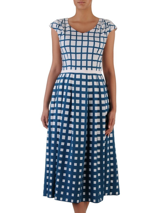 Geometryczna sukienka w wyszczuplającym fasonie 17061