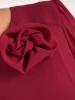 Elegancka sukienka rozkloszowana maxi w kolorze bordo – zwiewny krój z paskiem modelującym talię 41030