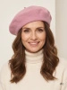 Elegancki beret damski fason francuski brudny róż – ciepły model z wełny merynosa na zimę 40896