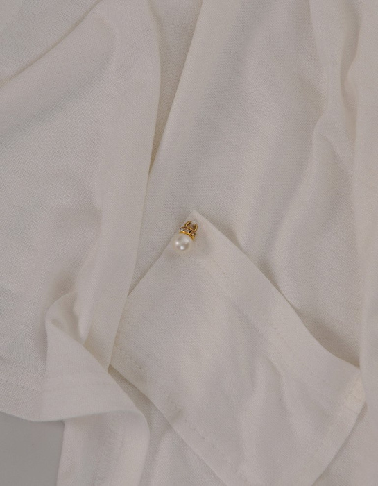 Luźna bluzka z ozdobnymi perełkami 16635.