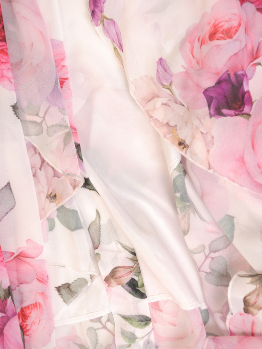 Elegancka sukienka maxi, kreacja z ozdobnymi rozcięciami na rękawach 34523