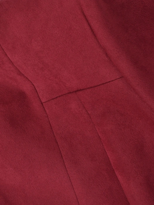 Elegancka bordowa marynarka damska do sukienki – wygodny prosty fason zapinany na zamek 42283