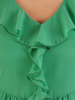 Sukienka z szyfonu, zielona kreacja z falbanami 26458