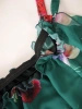Elegancka sukienka midi w kwiaty z falbaną – prosty krój z paskiem modelującym sylwetkę 36399
