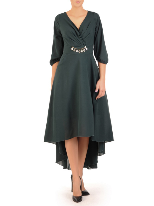 Asymetryczna sukienka z szyfonu z ozdobą w pasie 30901