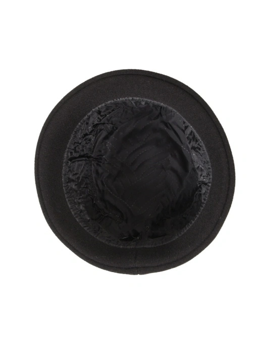 Elegancki czarny kapelusz zimowy damski cloche – ocieplany model z regulacją obwodu 42410